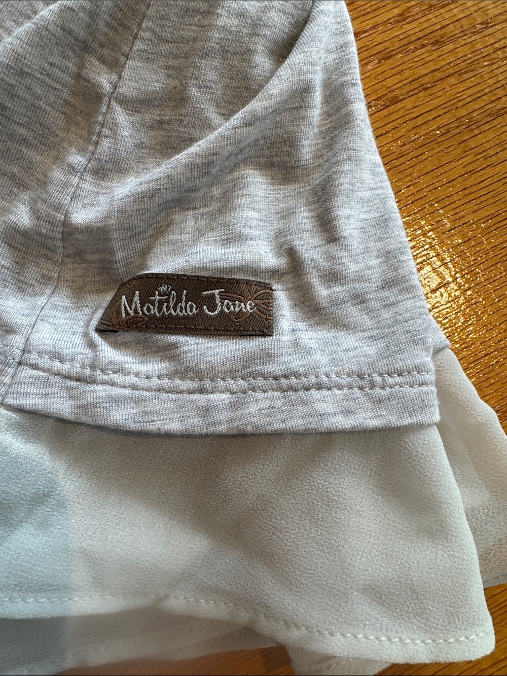 Matilda Jane Light Gray Layered Hem Tunic - Picture 4 of 6